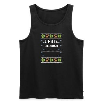 Je déteste Noël - Noël moche - Débardeur bio Premium Homme - noir - Devant - Michal (187cm)
