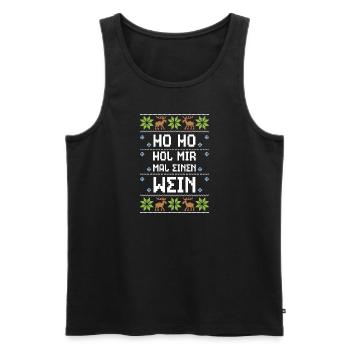 Ho Ho Hol Mir Mal Einen Wein - Männer Premium Bio Tank Top - Schwarz - Vorne - Michal (187cm)