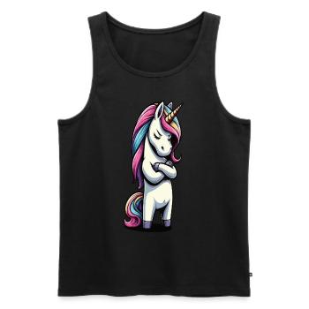 Licorne Licorne Fan Licorne Amoureux de la licorne - Débardeur bio Premium Homme - noir - Devant - AI Model Male 178 light (178cm)