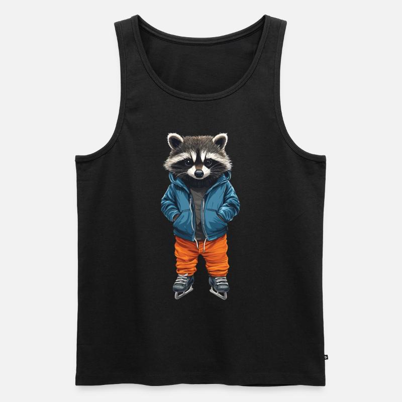 Waschbär - Männer Premium Bio Tank Top - Schwarz