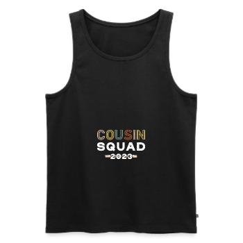 Cousin Squard 2023 - Men's Premium Organic Tank Top - black - Front - AI Model Male 178 light (178cm)