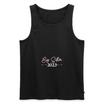 Big Sister 2023 Big Sis 23 - Men's Premium Organic Tank Top - black - Front - AI Model Male 178 light (178cm)