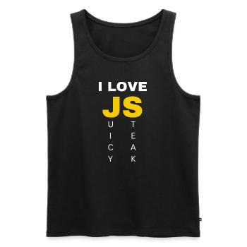 JavaScript web developer funny programming - Men's Premium Organic Tank Top - black - Front - AI Model Male 178 light (178cm)