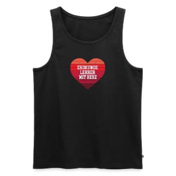 Erdkunde Lehrer mit Herz Geologe Geo Lehrkraft - Männer Premium Bio Tank Top - Schwarz - Vorne - AI Model Male 178 light (178cm)