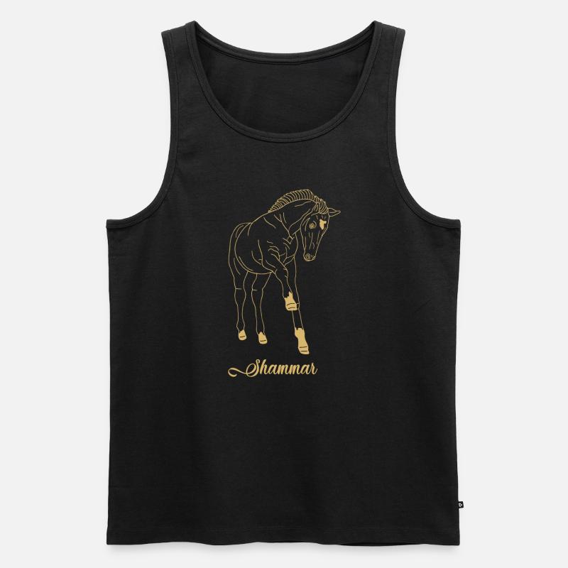 Trakehner Shammar - Männer Premium Bio Tank Top - Schwarz