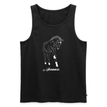 Trakehner Shammar - Männer Premium Bio Tank Top - Schwarz - Vorne - AI Model Male 178 light (178cm)