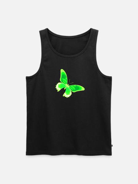 green butterfly - Männer Premium Bio Tank Top - Schwarz