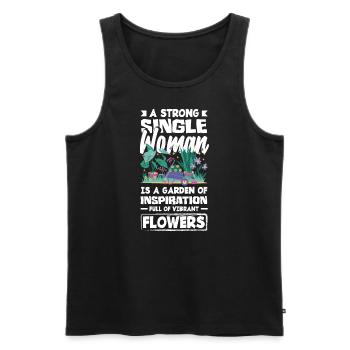 A Strong Single Woman Is A Garden Of Flowers - Men's Premium Organic Tank Top - black - Front - AI Model Male 178 light (178cm)
