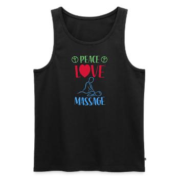 Frieden Liebe Massage - Männer Premium Bio Tank Top - Schwarz - Vorne - Michal (187cm)