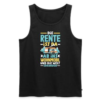 Die Rente ist da, ab ins Wohnmobil und die Welt - Männer Premium Bio Tank Top - Schwarz - Vorne - Michal (187cm)