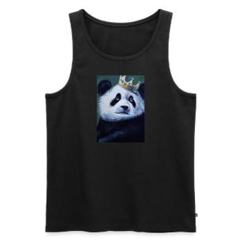 Panda with Crown Oil Painting - Men's Premium Organic Tank Top - black - Front - Michal (187cm)
