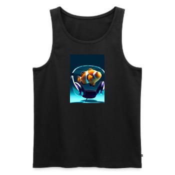 Clownfisch Kopfhörer - Männer Premium Bio Tank Top - Schwarz - Vorne - AI Model Male 178 light (178cm)