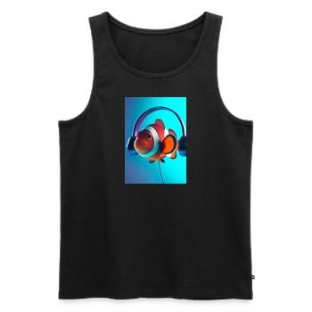 Clownfisch Kopfhörer - Männer Premium Bio Tank Top - Schwarz - Vorne - AI Model Male 178 light (178cm)