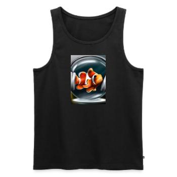 Clownfisch Kopfhörer - Männer Premium Bio Tank Top - Schwarz - Vorne - AI Model Male 178 light (178cm)