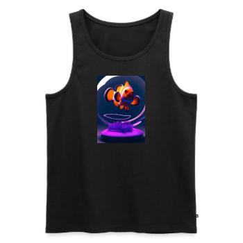 Clownfisch Kopfhörer - Männer Premium Bio Tank Top - Schwarz - Vorne - AI Model Male 178 light (178cm)