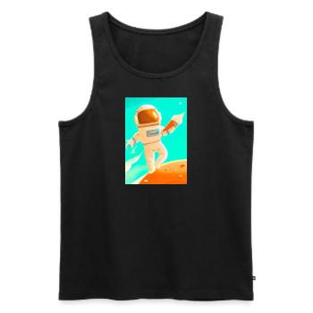 Astronaut mit Eiscreme - Männer Premium Bio Tank Top - Schwarz - Vorne - Michal (187cm)