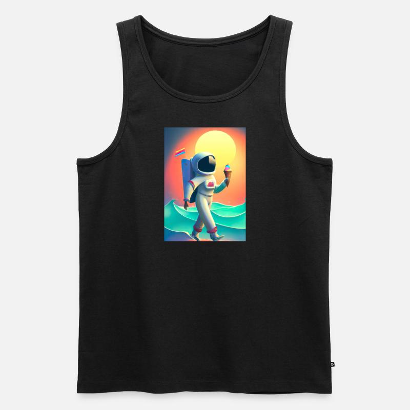 Astronaut mit Eiscreme - Männer Premium Bio Tank Top - Schwarz