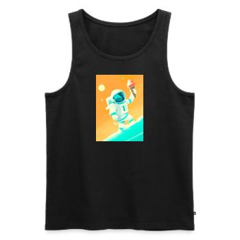Astronaut mit Eiscreme - Männer Premium Bio Tank Top - Schwarz - Vorne - Michal (187cm)
