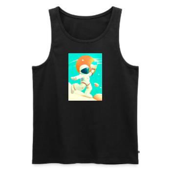 Astronaut mit Eiscreme - Männer Premium Bio Tank Top - Schwarz - Vorne - Michal (187cm)