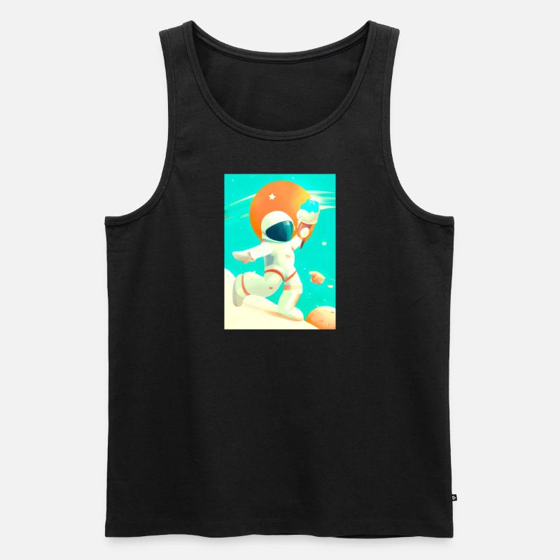 Astronaut mit Eiscreme - Männer Premium Bio Tank Top - Schwarz