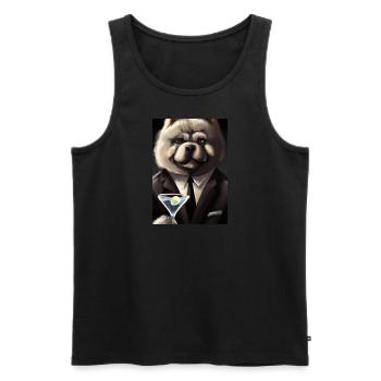 Chow Chow Anzug Martini - Männer Premium Bio Tank Top - Schwarz - Vorne - Michal (187cm)