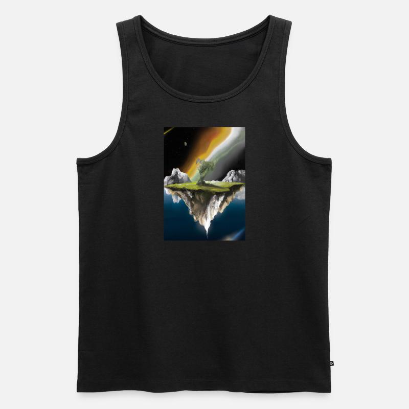 Flying Island Outer Space - Männer Premium Bio Tank Top - Schwarz