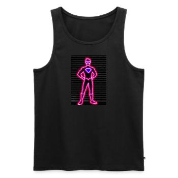 Superhelden Neon - Männer Premium Bio Tank Top - Schwarz - Vorne - Michal (187cm)