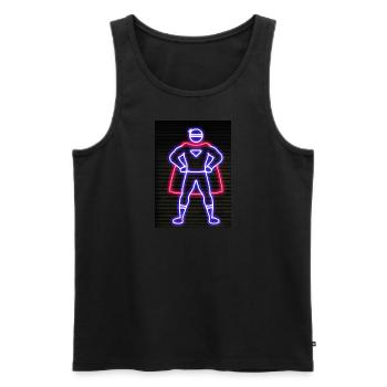 Superhelden Neon - Männer Premium Bio Tank Top - Schwarz - Vorne - Michal (187cm)