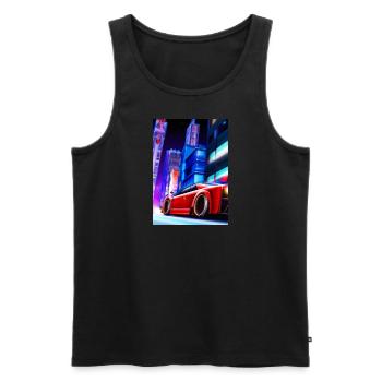 Sportwagen in der Großstadt - Männer Premium Bio Tank Top - Schwarz - Vorne - Michal (187cm)