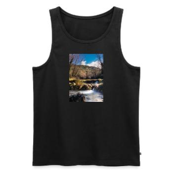 Forest River Wasserfall - Männer Premium Bio Tank Top - Schwarz - Vorne - AI Model Male 178 light (178cm)