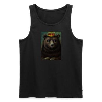Bär mit Krone - Männer Premium Bio Tank Top - Schwarz - Vorne - Michal (187cm)