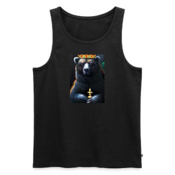 Bär mit Krone - Männer Premium Bio Tank Top - Schwarz - Vorne - Michal (187cm)