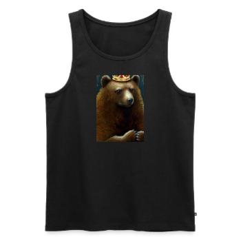 Bär mit Krone - Männer Premium Bio Tank Top - Schwarz - Vorne - Michal (187cm)