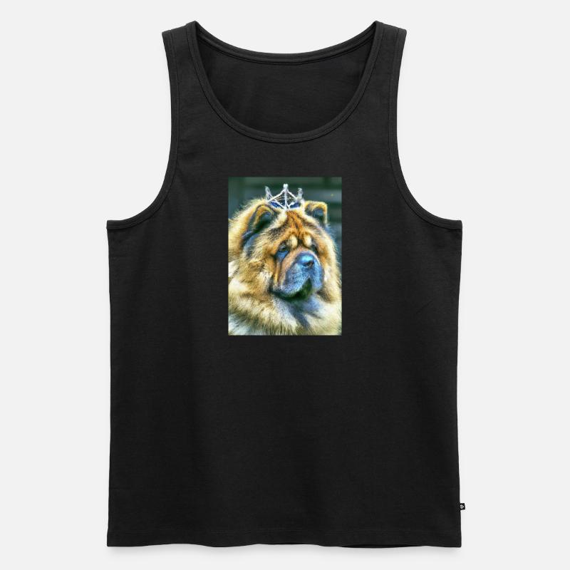Chow Chow mit Krone - Männer Premium Bio Tank Top - Schwarz