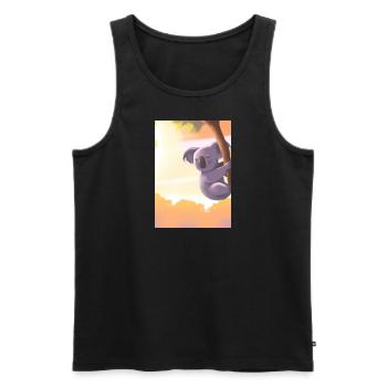 Ein Koala hängt an einem Baum - Männer Premium Bio Tank Top - Schwarz - Vorne - Michal (187cm)