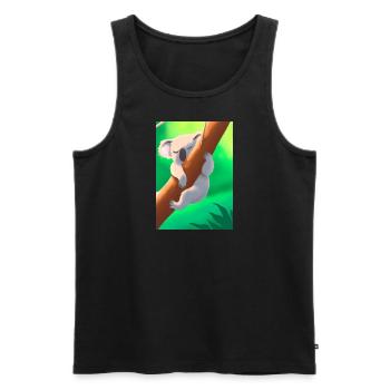 Ein Koala hängt an einem Baum - Männer Premium Bio Tank Top - Schwarz - Vorne - Michal (187cm)