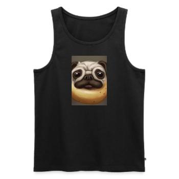 Kartoffel-Hund-Gesicht - Männer Premium Bio Tank Top - Schwarz - Vorne - Michal (187cm)