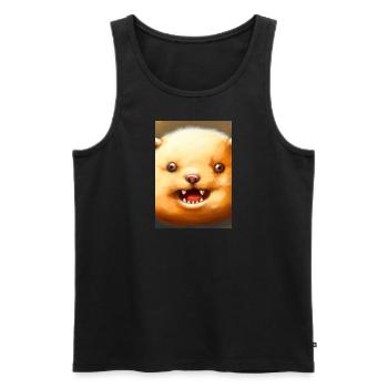 Kartoffel-Hund-Gesicht - Männer Premium Bio Tank Top - Schwarz - Vorne - Michal (187cm)