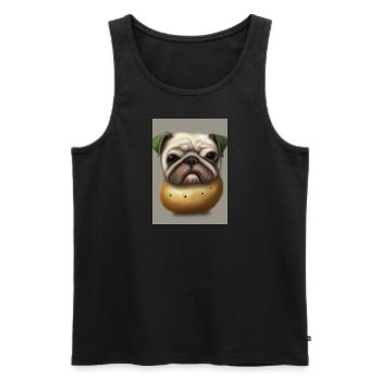 Kartoffel-Hund-Gesicht - Männer Premium Bio Tank Top - Schwarz - Vorne - Michal (187cm)