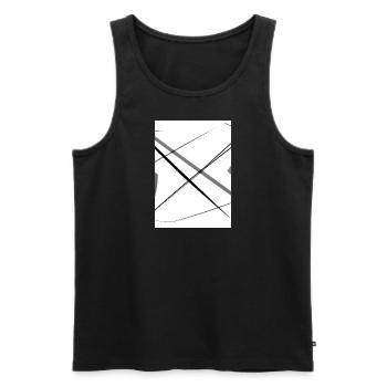 Linien und Punkte - Männer Premium Bio Tank Top - Schwarz - Vorne - AI Model Male 178 light (178cm)