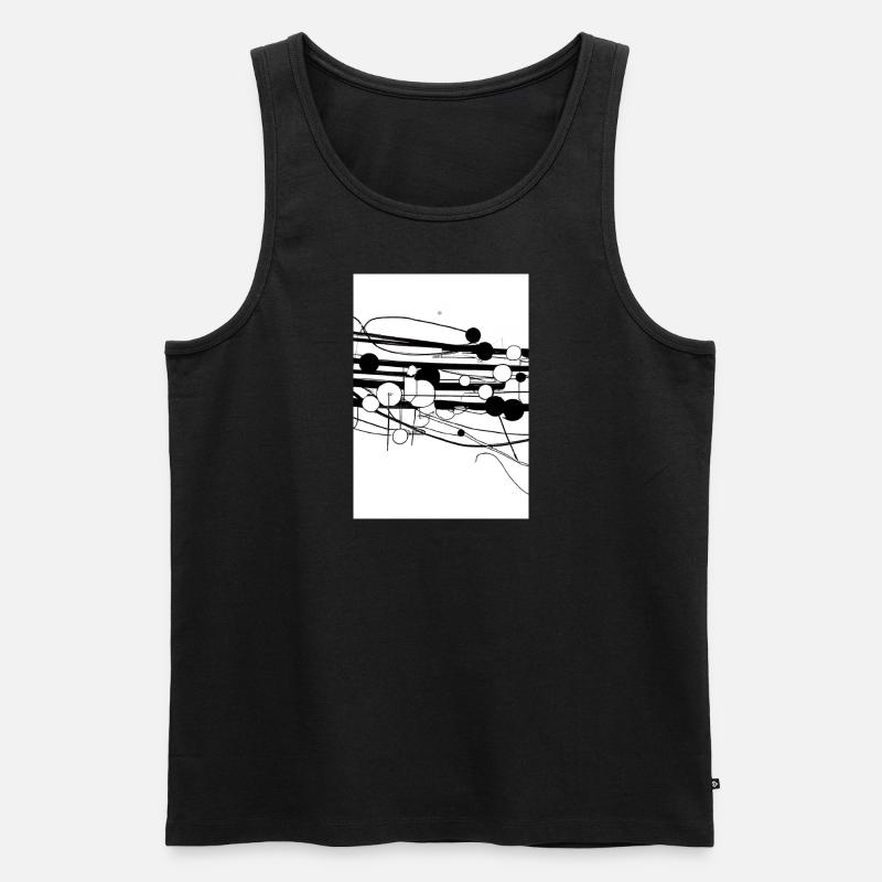 Linien und Punkte - Männer Premium Bio Tank Top - Schwarz
