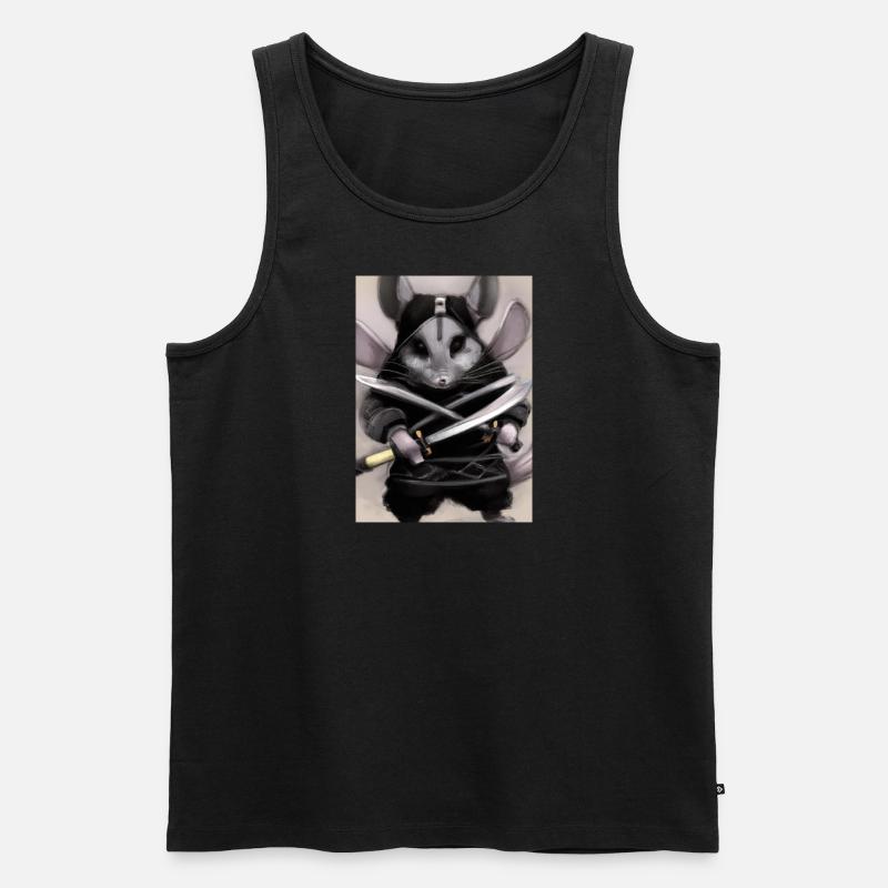 Chinchilla im Ninja-Kostüm - Männer Premium Bio Tank Top - Schwarz