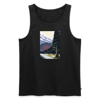 Pfad zu einem Berg - Männer Premium Bio Tank Top - Schwarz - Vorne - AI Model Male 178 light (178cm)