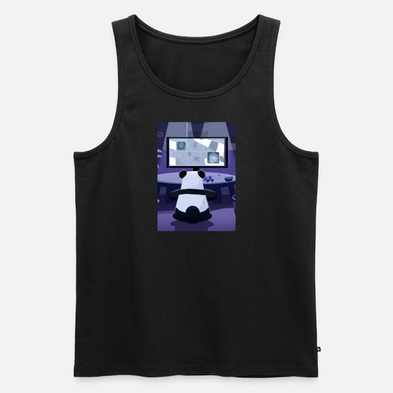 Spiel-Panda - Männer Premium Bio Tank Top - Schwarz