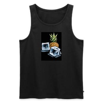 Ananas und Eiswürfel - Männer Premium Bio Tank Top - Schwarz - Vorne - AI Model Male 178 light (178cm)
