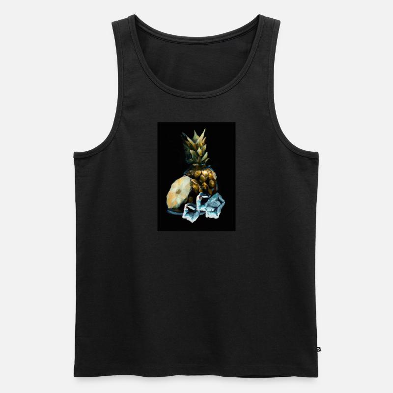Ananas und Eiswürfel - Männer Premium Bio Tank Top - Schwarz