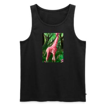Rosa Giraffe - Männer Premium Bio Tank Top - Schwarz - Vorne - Michal (187cm)