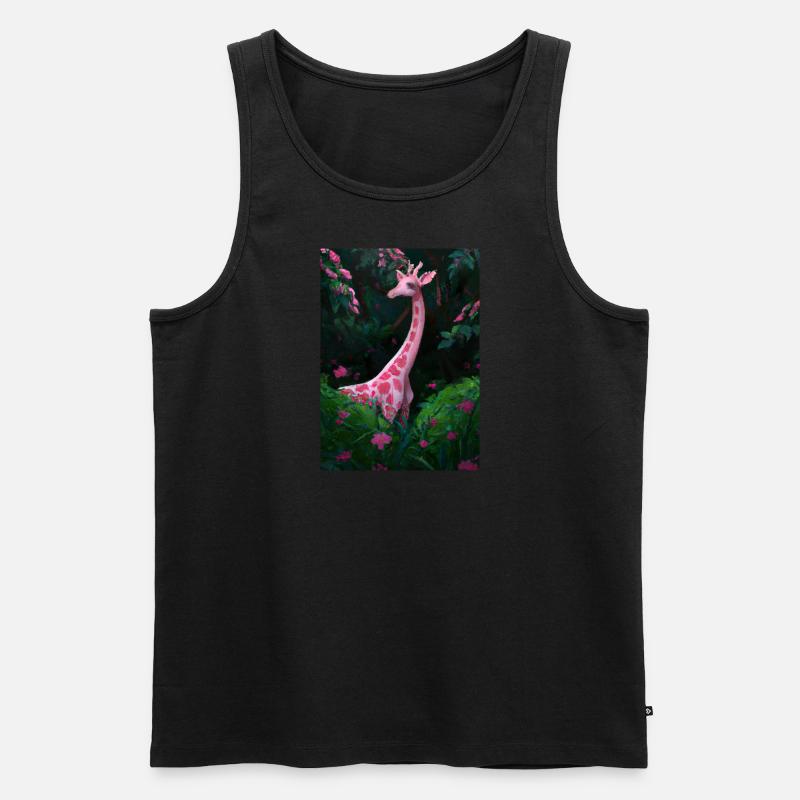 Rosa Giraffe - Männer Premium Bio Tank Top - Schwarz