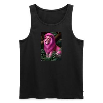 Rosa Löwe - Männer Premium Bio Tank Top - Schwarz - Vorne - Michal (187cm)
