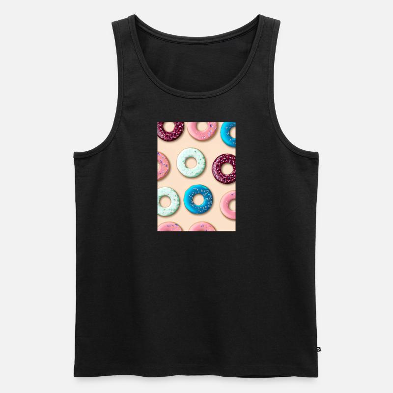 Donuts-Muster - Männer Premium Bio Tank Top - Schwarz